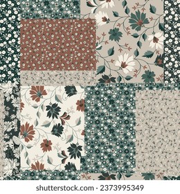 small flower patchwork pattern on background