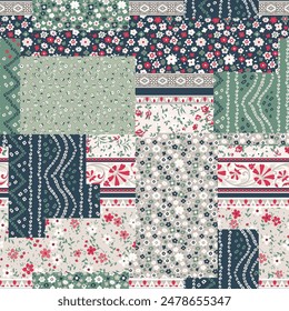 small flower patchwork pattern on background