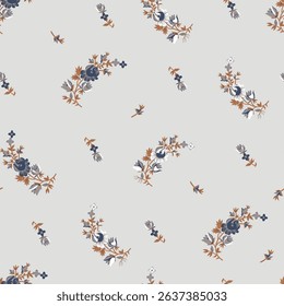 small flower pattern on grey background