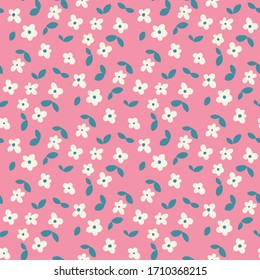 Small flower pattern Vector romantic floral illustration.