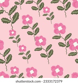 Small flower seamless pattern. Abstract floral ornament. Simple botanical backdrop. Design for fabric , textile print, surface, wrapping, cover. Vintage vector illustration