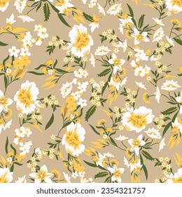 small flower seamless pattern on muster background