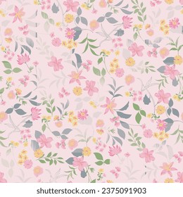 small flower seamless pattern on pink background