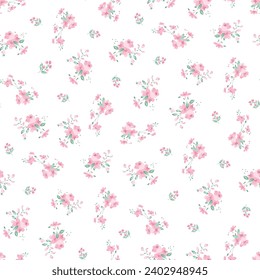 small flower seamless pattern on white background