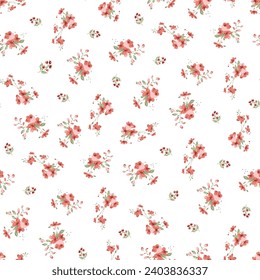 small flower seamless pattern on white background