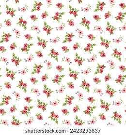 small flower seamless pattern on white background 