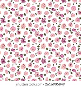 small flower seamless pattern on white background