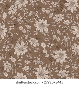 small flower seamless pattern on baron background
