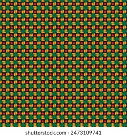 small flower star yellow red colorful pattern clipart illustration,