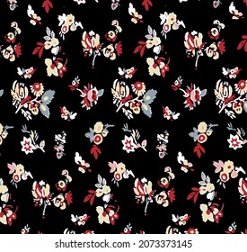 flores pequeñas a través de la ilustración vector imagen digital para el diseño de ropa