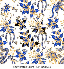 Small Flowers. Background. Retro Asian Rapport.