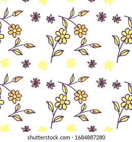 Kleine Blumen. Hintergrund. Nahtlose Doodle mit