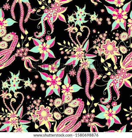 Small Flowers. Background. Trendy Asian Rapport.