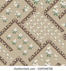 small flowers with bandanna pattern on grey background