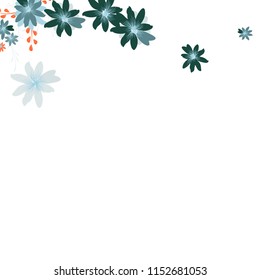 Small Flowers. Cute Tiny Daisies on White Background. Vector Texture for Paper, Cover, Print. Trendy Natural Ground in Vintage Style.