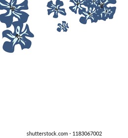 Small Flowers. Delicate Small Violets on White Background. Vector Texture for Banner, Cover, Poster. Trendy Natural Ground in Vintage Style.