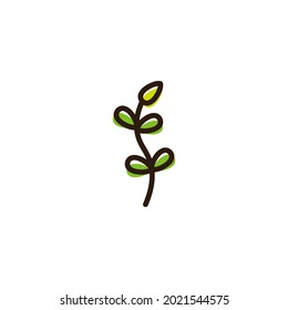 flor pequeña con plantilla de logotipo de tallos flexibles