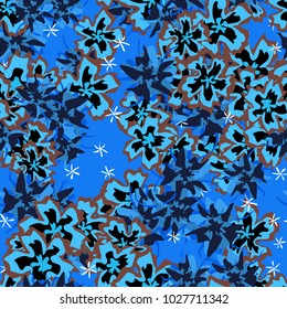 Small Flowers. Small Floral Seamless Pattern. Delicate Rapport in Liberty Style for Textile, Print, Fabric. Small Floral Design with Randomly Scattered Flowers. Bright Vector Background