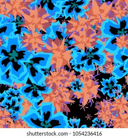 Small Flowers. Small Floral Seamless Pattern. Delicate Rapport in Liberty Style for Textile, Print, Fabric. Small Floral Design with Randomly Scattered Flowers. Bright Vector Background