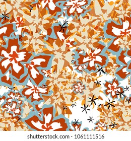 Small Flowers. Small Floral Seamless Pattern. Delicate Rapport in Liberty Style for Textile, Print, Fabric. Small Floral Design with Randomly Scattered Flowers. Bright Vector Background