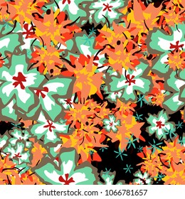 Small Flowers. Small Floral Seamless Pattern. Delicate Rapport in Liberty Style for Textile, Print, Fabric. Small Floral Design with Randomly Scattered Flowers. Bright Vector Background