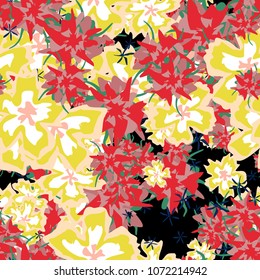 Small Flowers. Small Floral Seamless Pattern. Delicate Rapport in Liberty Style for Textile, Print, Fabric. Small Floral Design with Randomly Scattered Flowers. Bright Vector Background