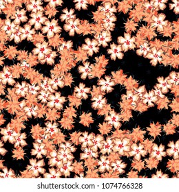 Small Flowers. Small Floral Seamless Pattern. Delicate Rapport in Liberty Style for Textile, Print, Fabric. Small Floral Design with Randomly Scattered Flowers. Bright Vector Background
