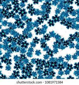 Small Flowers. Small Floral Seamless Pattern. Delicate Rapport in Liberty Style for Textile, Print, Fabric. Small Floral Design with Randomly Scattered Flowers. Bright Vector Background
