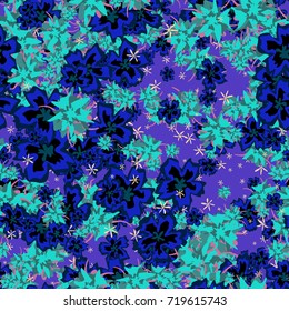 Small Flowers. Small Floral Seamless Pattern. Delicate Liberty Style for Textile, Print, Fabric. Small Floral Design with Randomly Scattered Flowers. Bright Vector Background