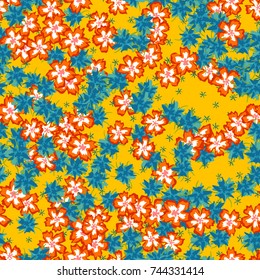 Small Flowers. Small Floral Seamless Pattern. Delicate Rapport in Liberty Style for Textile, Print, Fabric. Small Floral Design with Randomly Scattered Flowers. Bright Vector Background