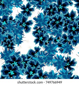 Small Flowers. Small Floral Seamless Pattern. Delicate Rapport in Liberty Style for Textile, Print, Fabric. Small Floral Design with Randomly Scattered Flowers. Bright Vector Background