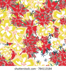 Small Flowers. Small Floral Seamless Pattern. Delicate Rapport in Liberty Style for Textile, Print, Fabric. Small Floral Design with Randomly Scattered Flowers. Bright Vector Background