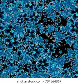Small Flowers. Small Floral Seamless Pattern. Delicate Rapport in Liberty Style for Textile, Print, Fabric. Small Floral Design with Randomly Scattered Flowers. Bright Vector Background