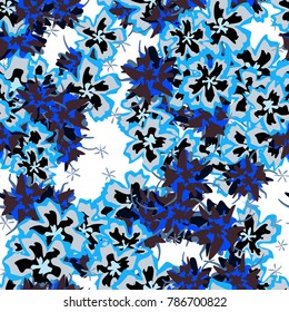 Small Flowers. Small Floral Seamless Pattern. Delicate Rapport in Liberty Style for Textile, Print, Fabric. Small Floral Design with Randomly Scattered Flowers. Bright Vector Background
