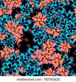 Small Flowers. Small Floral Seamless Pattern. Delicate Rapport in Liberty Style for Textile, Print, Fabric. Small Floral Design with Randomly Scattered Flowers. Bright Vector Background