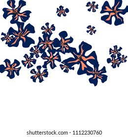 Small Flowers. Gentle Little Violets on White Background. Vector Texture for Banner, Cover, Print. Trendy Natural Ground in Vintage Style.