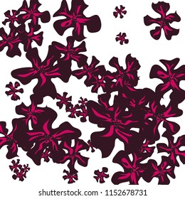 Small Flowers. Gentle Little Violets on White Background. Vector Texture for Banner, Card, Poster. Trendy Natural Ground in Vintage Style.