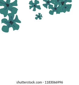 Small Flowers. Gentle Tiny Violets on White Background. Vector Texture for Paper, Cover, Print. Trendy Natural Ground in Vintage Style.