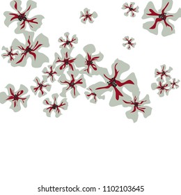 Small Flowers. Gentle Small Violets on White Background. Vector Texture for Banner, Cover, Print. Trendy Natural Ground in Vintage Style.