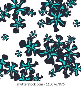 Small Flowers. Gentle Small Violets on White Background. Vector Texture for Paper, Cover, Print. Trendy Natural Ground in Vintage Style.