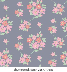 small flowers on a gray background, vector design
