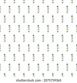Small flowers on a white background seamless pattern. Print for fabrics, clothes, notebooks.