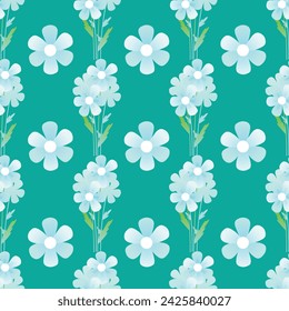Small flowers pattern with leaves in vector.