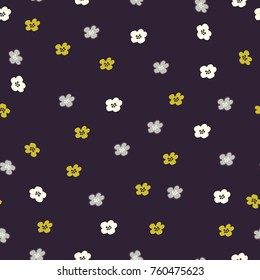 Small Flowers Pattern on dark background