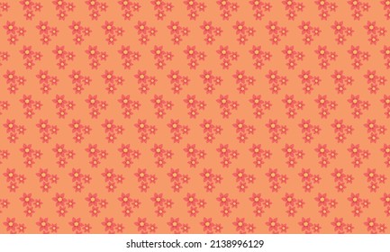 Small Flowers Pattern on Orange Background