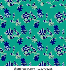 Flores pequeñas. Patrón. Doodle sin soldadura con