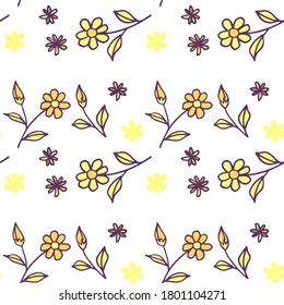 Small Flowers. Pattern. Seamless Doodle with