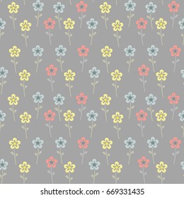 Small flowers pattern. Seamless floral background for wrapping, textile, wallpaper. 