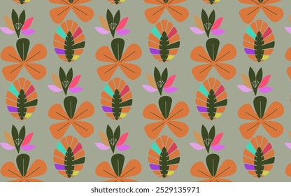 Small flowers pattern, seamless print of abstract  flowers, vector illustration of retro ditsy print. Floral seamless background for fashion design