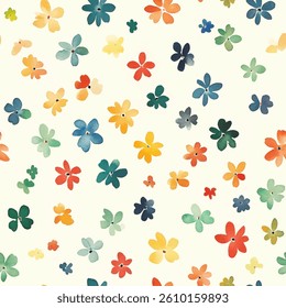 Small flowers pattern, white background, tiny flower seamless pattern vector illustration, doodle summer, kids and baby designs for print fabric.